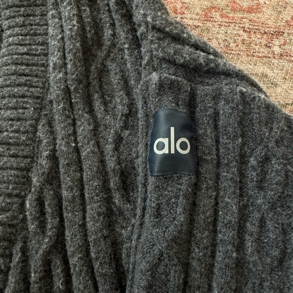 ALO Yoga Charcoal Knit Sweater - Picture 2 of 3
